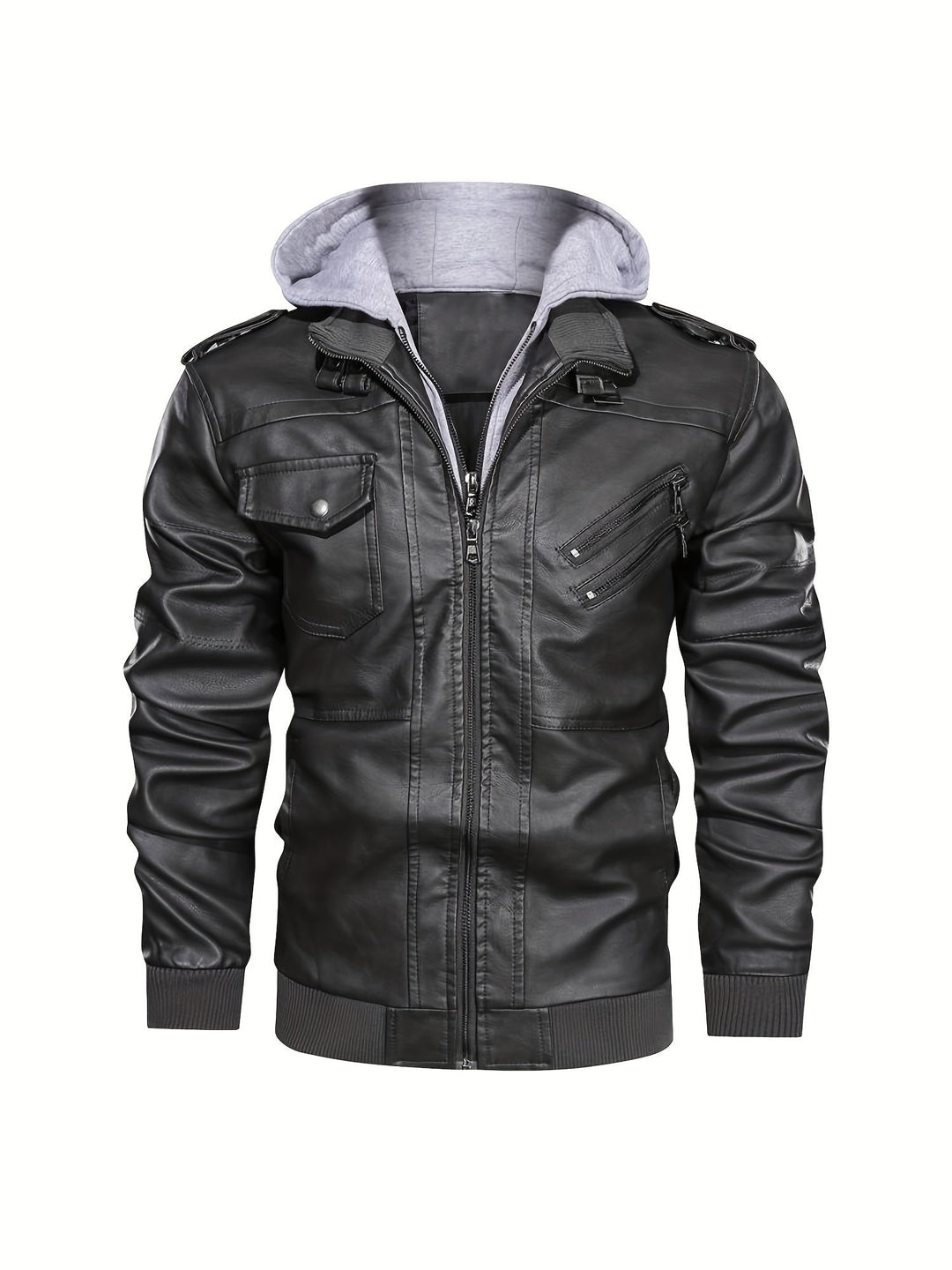 Hooded Moto Jacket for Men