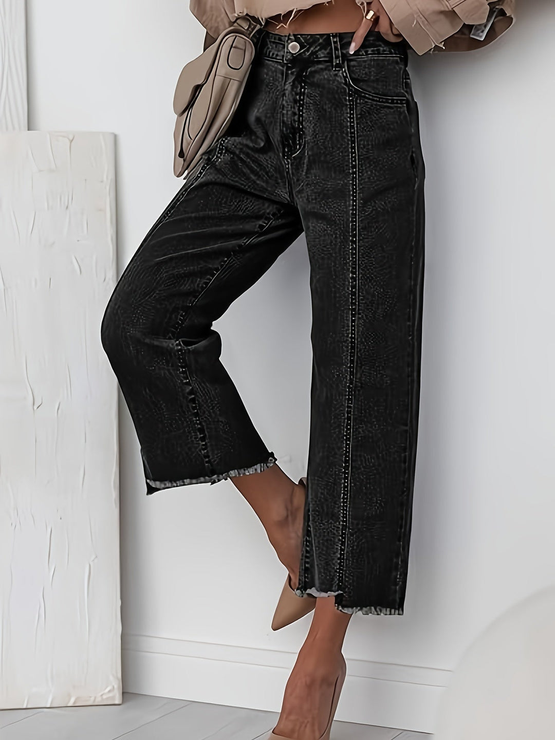 Tailored Cropped Straight-Leg Jeans for Women