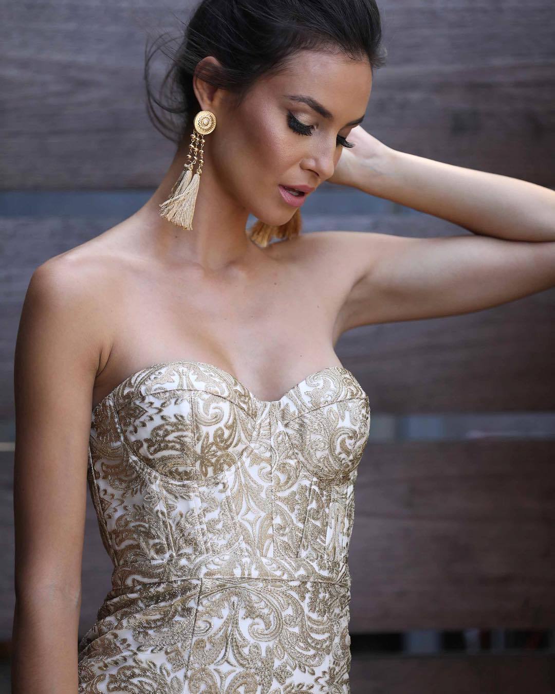 Women's Midi Dress – Gold