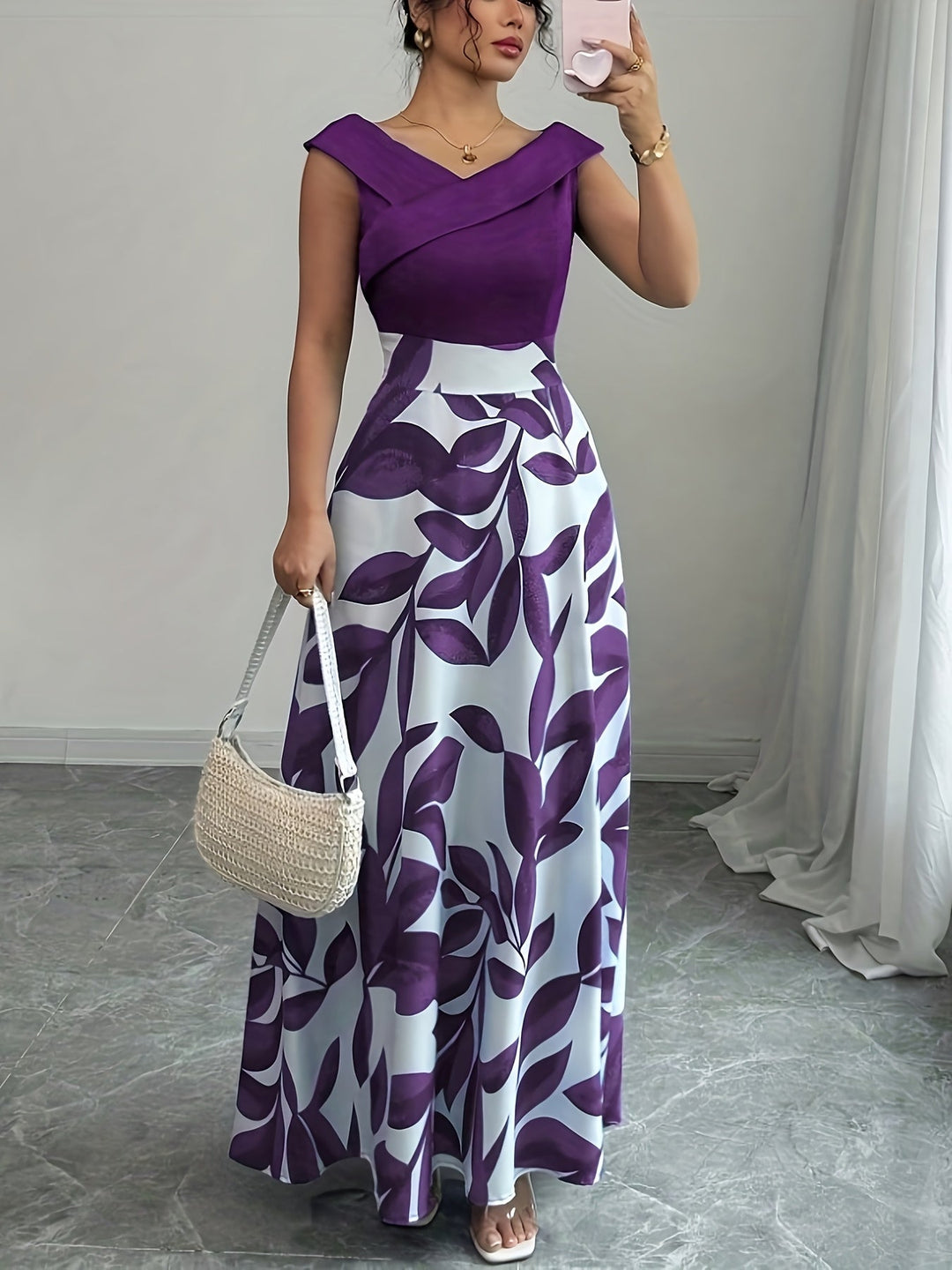 Ladies Floral A-Line Maxi Dress