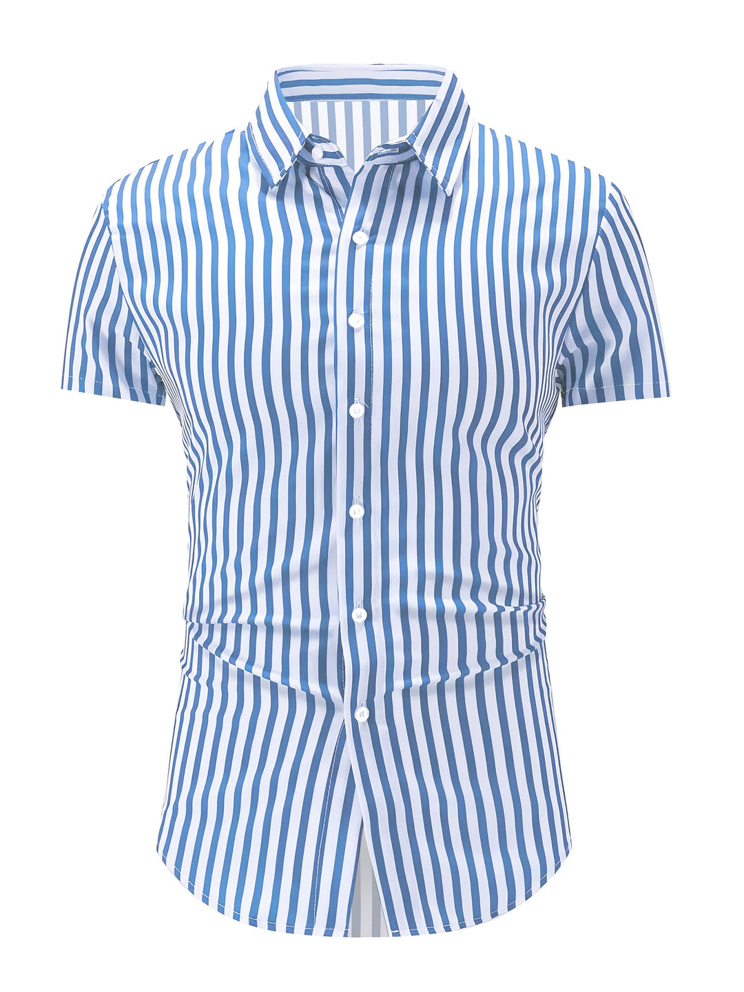 Striped Short Sleeve Shirt for Men, Refined Style