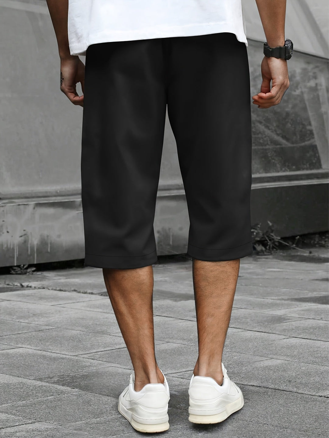 Plus Size Relaxed Drawstring Shorts for Men