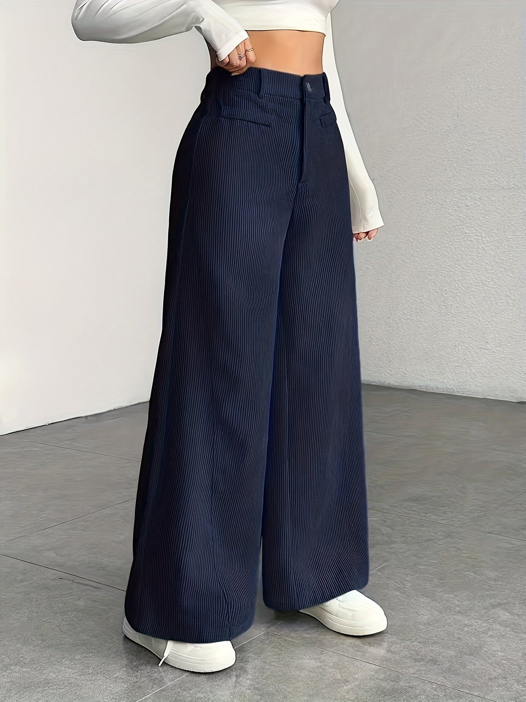 Women's High-Waisted Wide-Leg Trousers