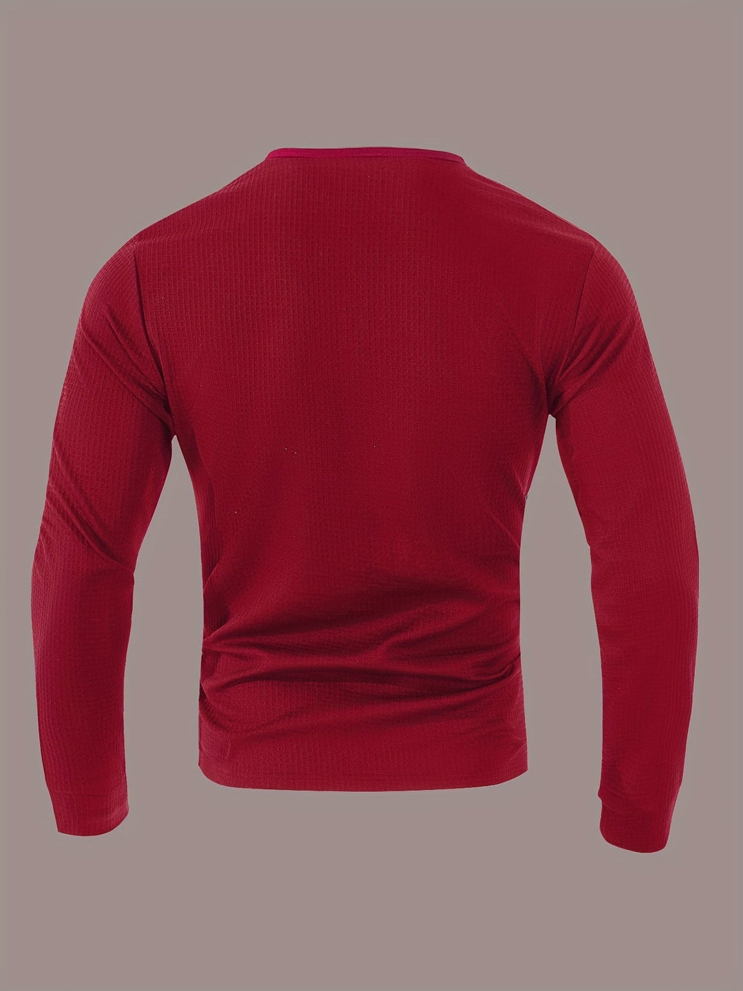 Textured Long-Sleeve Henley for Men, Plus Size