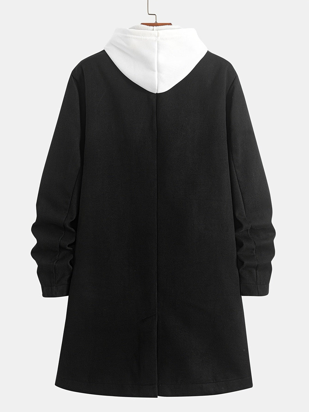 Black Double-Breasted Tailored Overcoat for Men