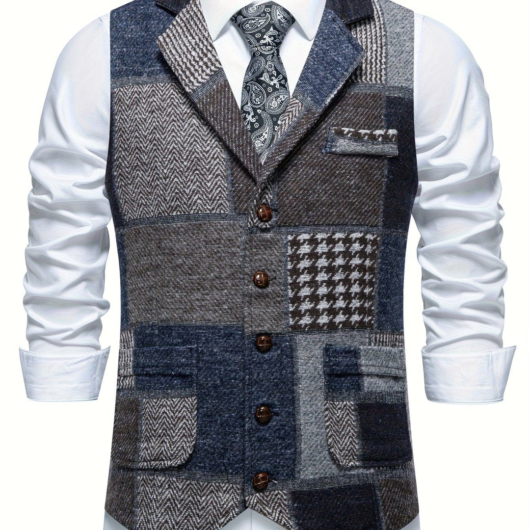 Men's Patchwork Tailored Waistcoat