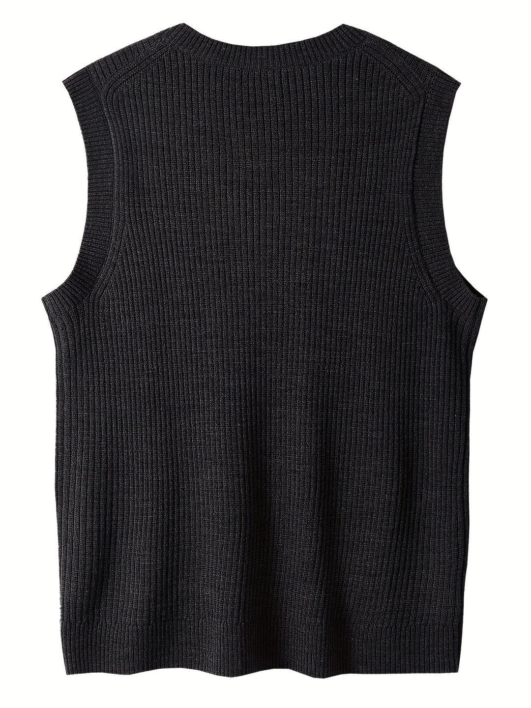 Black Classic V-Neck Sweater Vest for Men