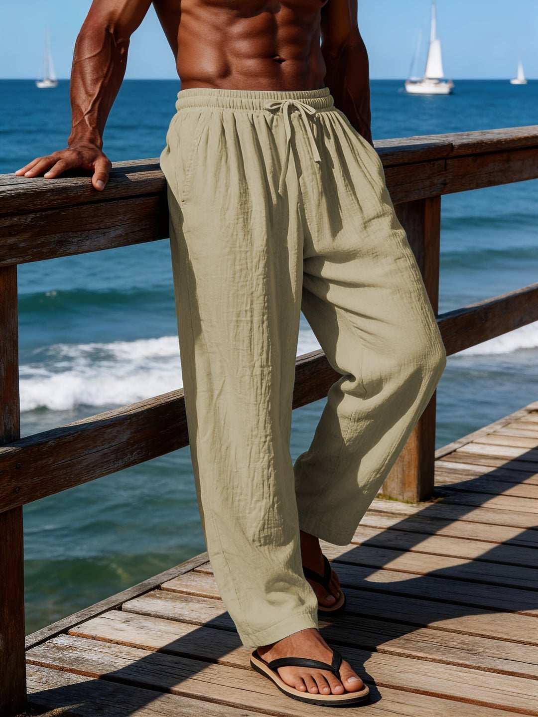 Relaxed Drawstring Pants for Men, Plus Size
