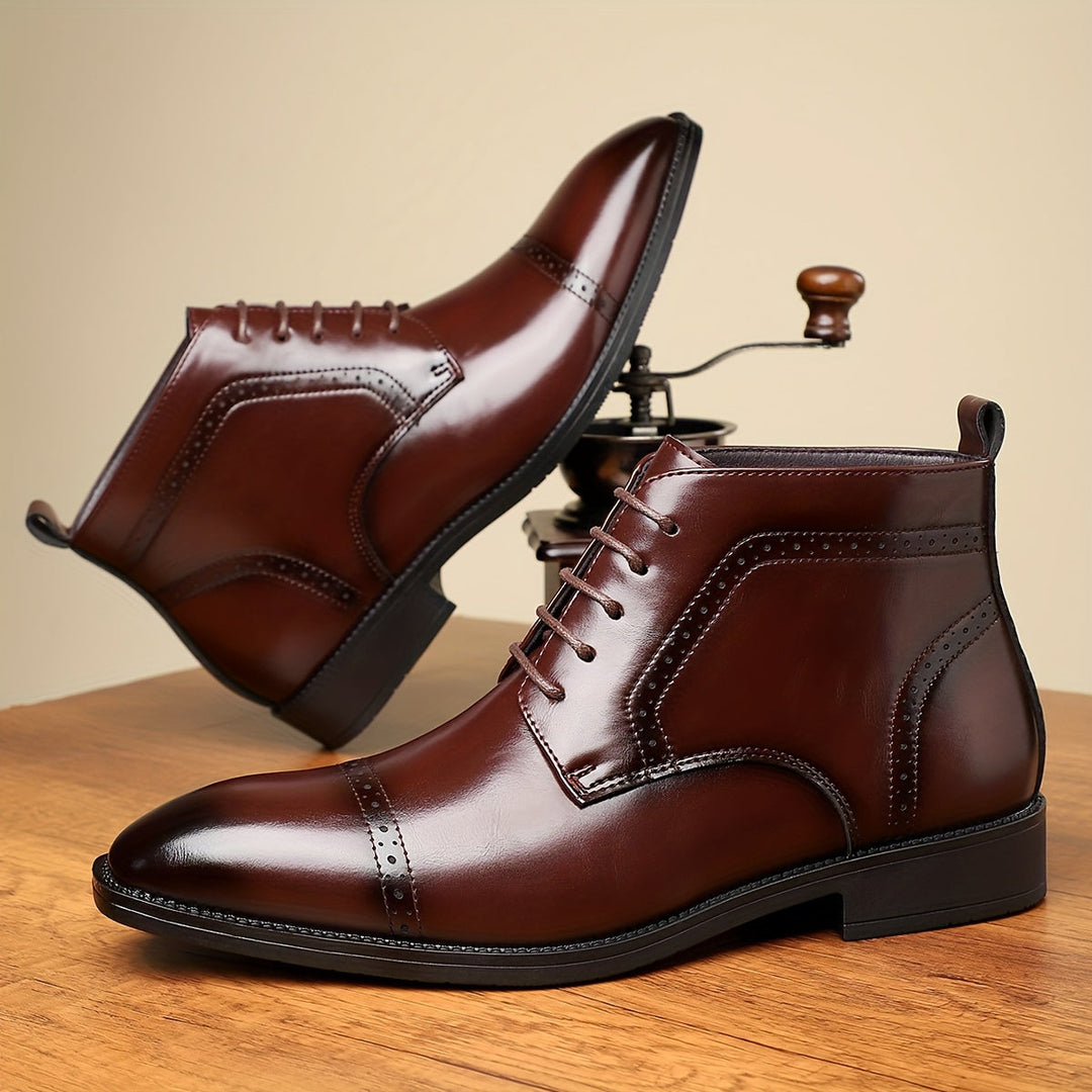 Refined Cap-Toe Ankle Boots for Men