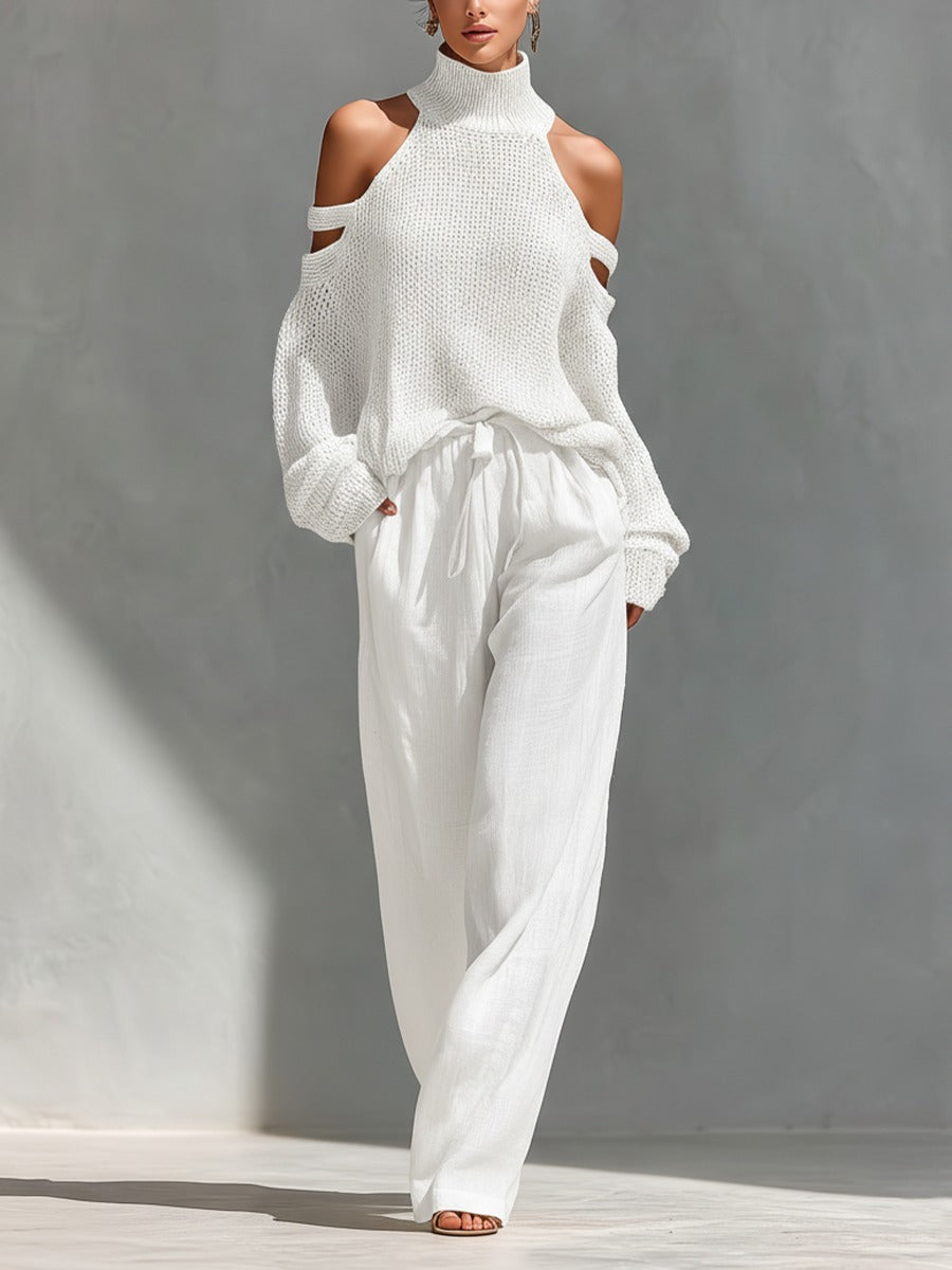 Cold-Shoulder Two-Piece Set for Women, Plus Size