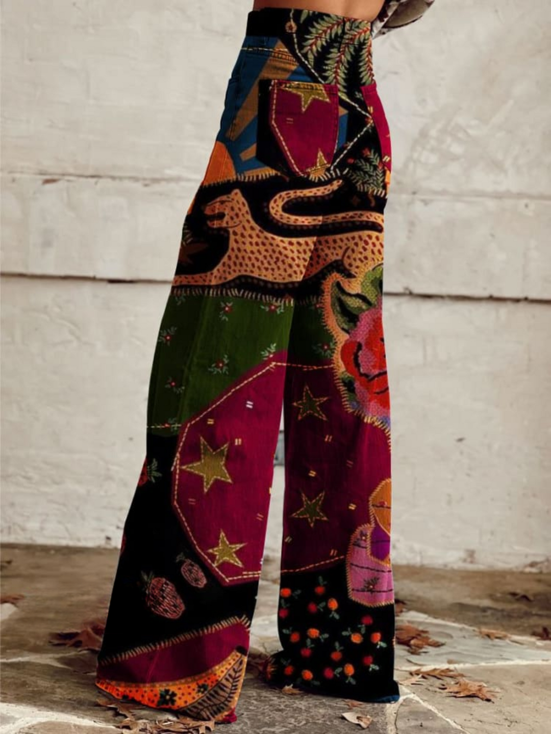 Elegant Bohemian Chic Pants, Plus Size