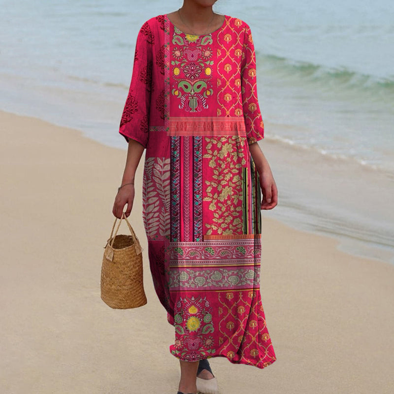 Loose-Fit Boho Maxi Dress for Women, Plus Size