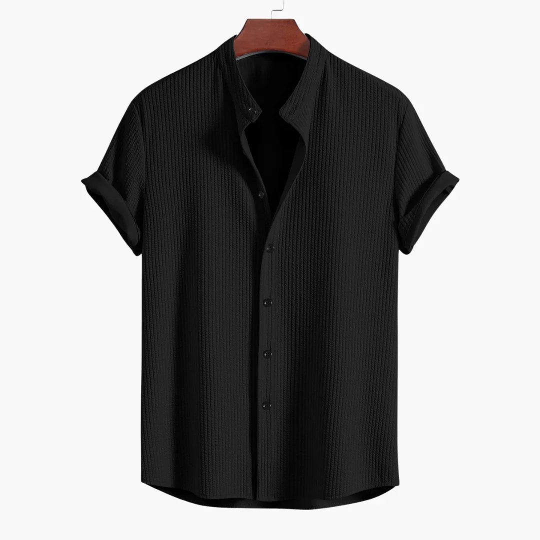 Stand-Collar Shirt, Men's Refined Fit