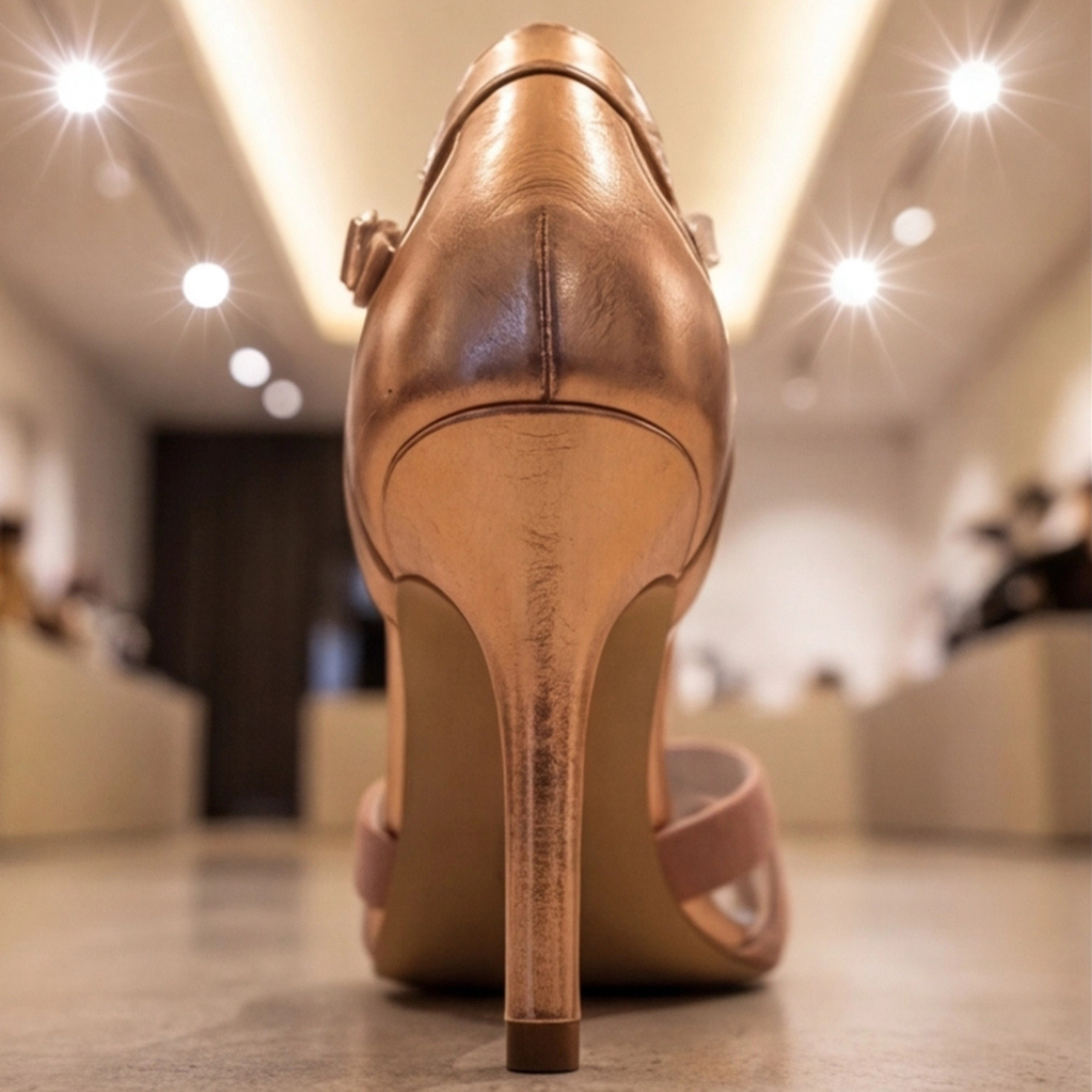 Pink Orthopedic Hollow Out Strap Heels for Women