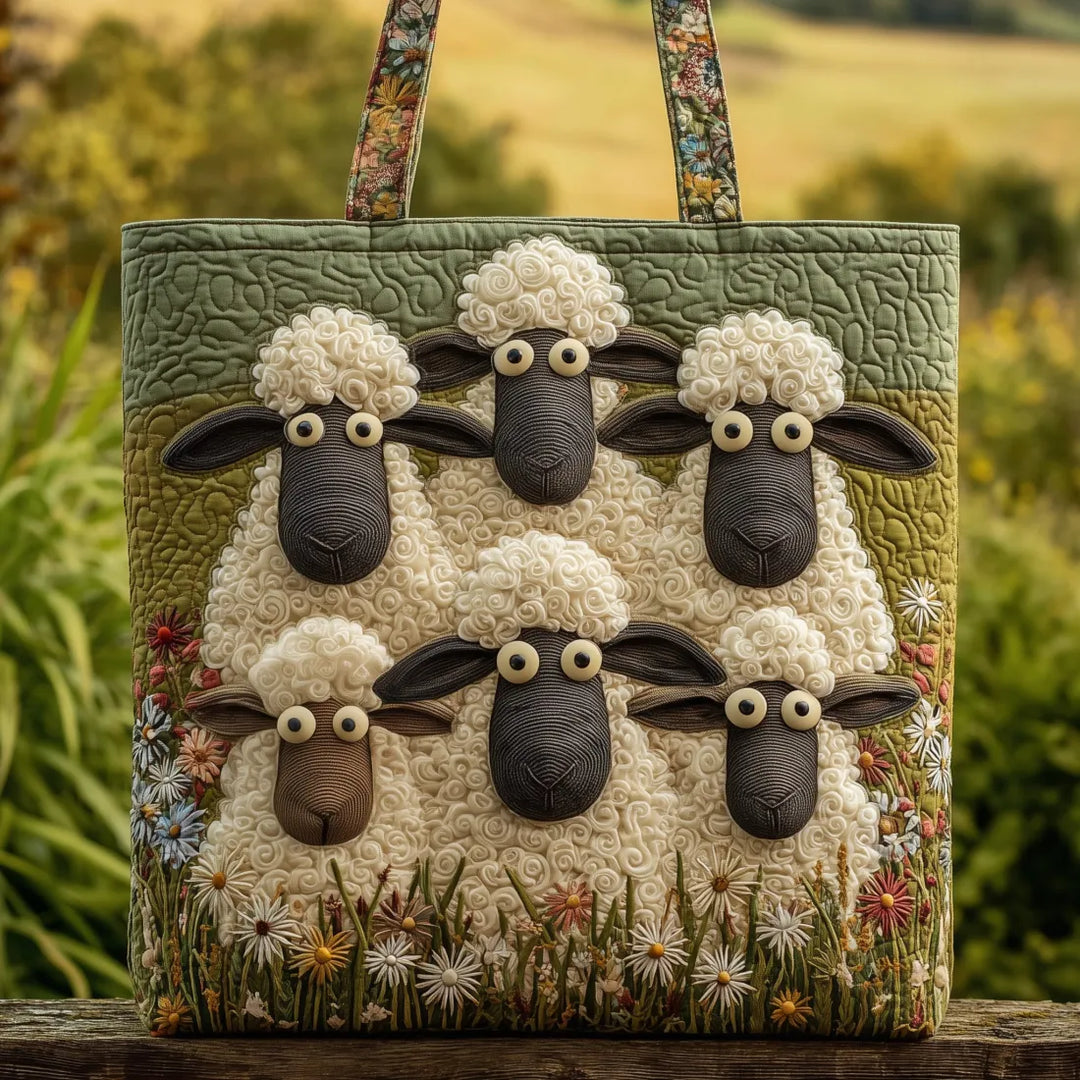 White Stylish Sheep Art Tote Bag