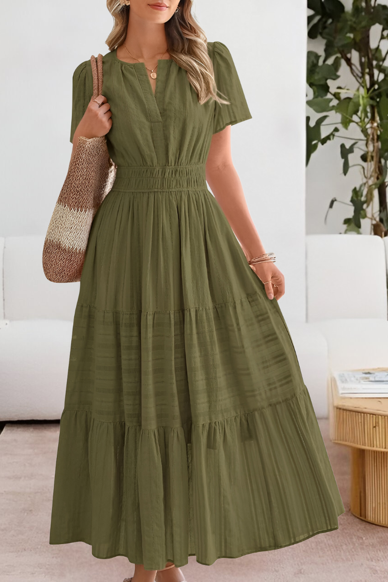 Tiered Flutter-Sleeve Maxi Dress for Women