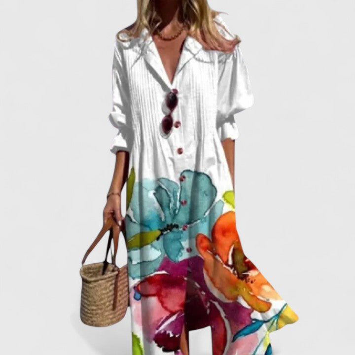 Multicolor Boho Dress for Women, Elegant Style