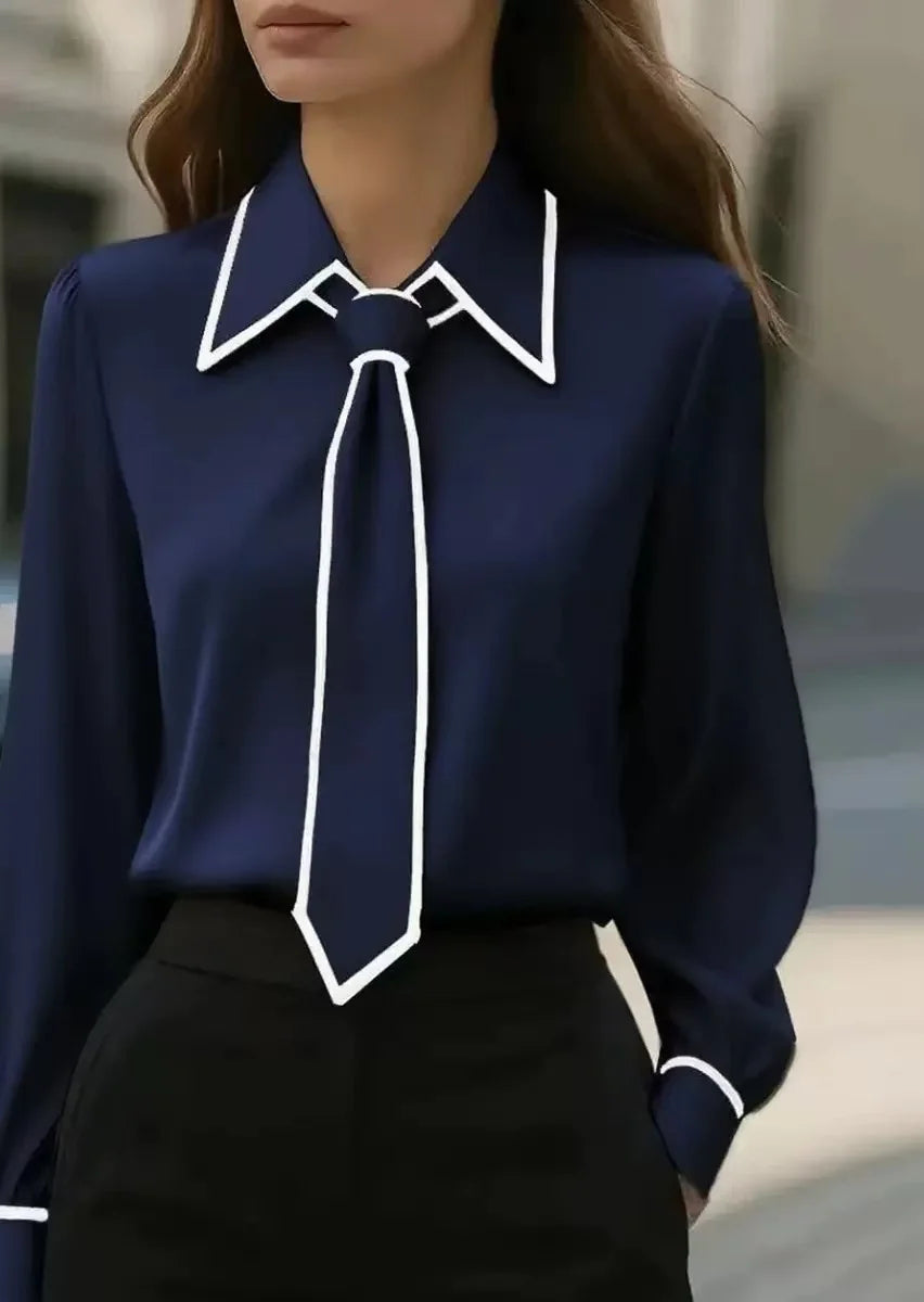 Contrast Tie Blouse for Women