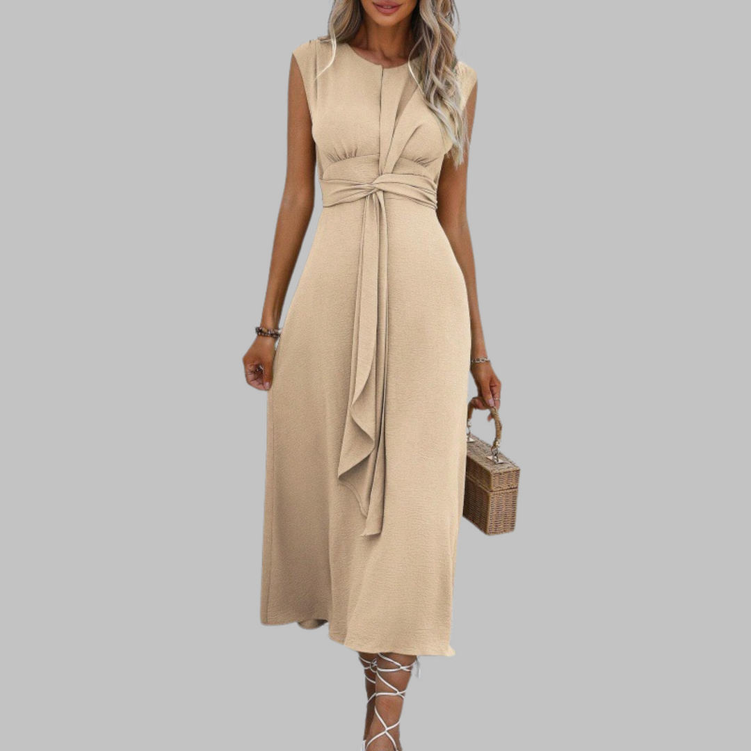 Sleeveless Round Neck Maxi Dress, Women's Elegant Fit
