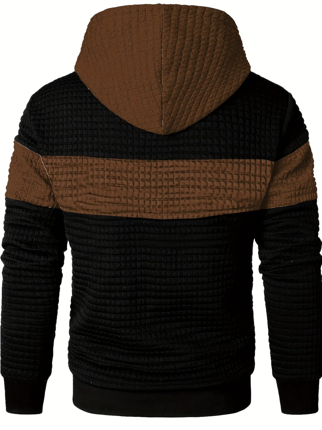 Colour-Block Hoodie for Men, Textured Style