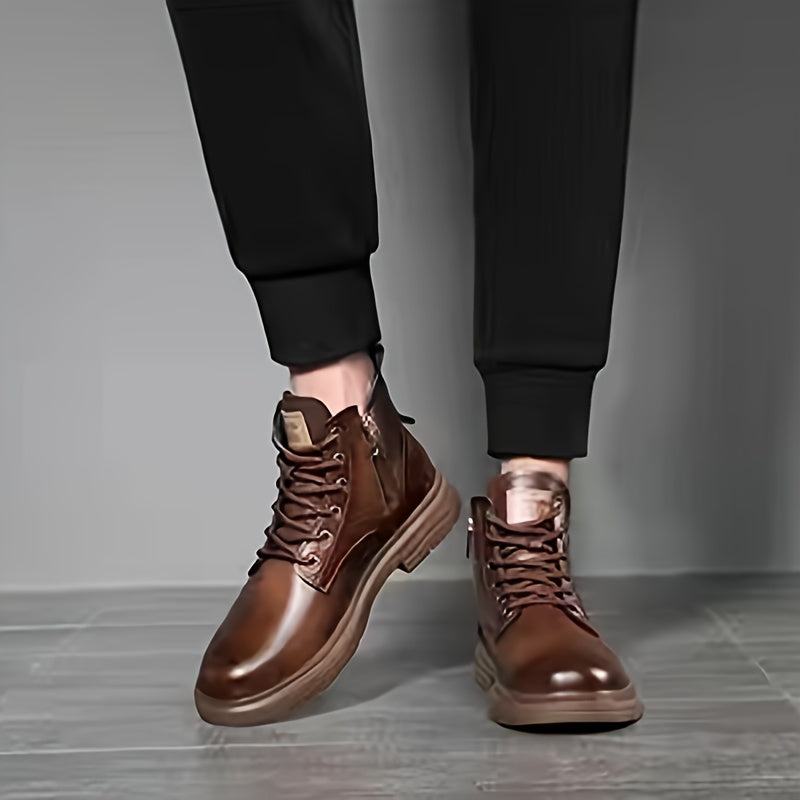 Men's Rugged High-Top Lace-Up Boots