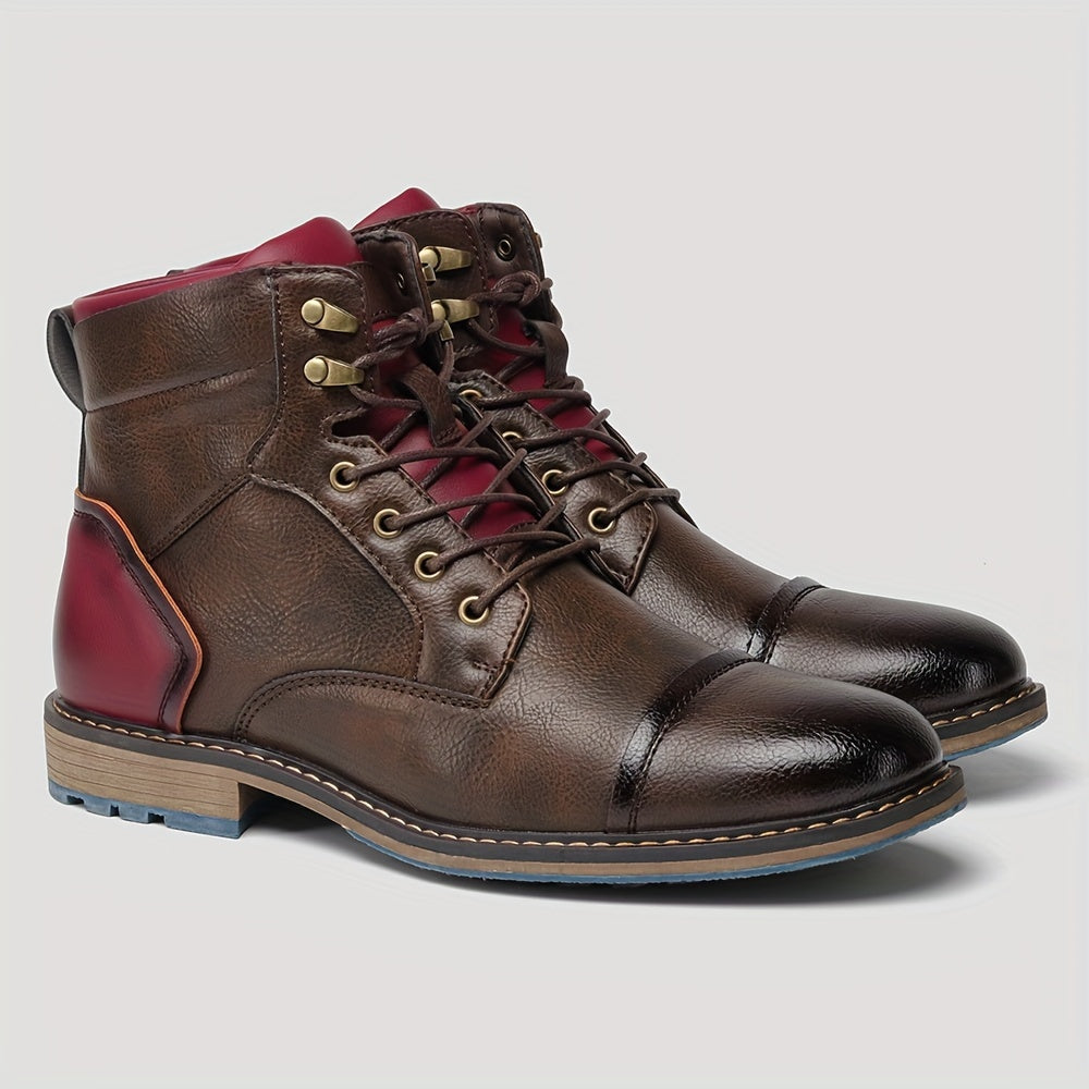Cap-Toe Ankle Boots, Men's Refined Fit