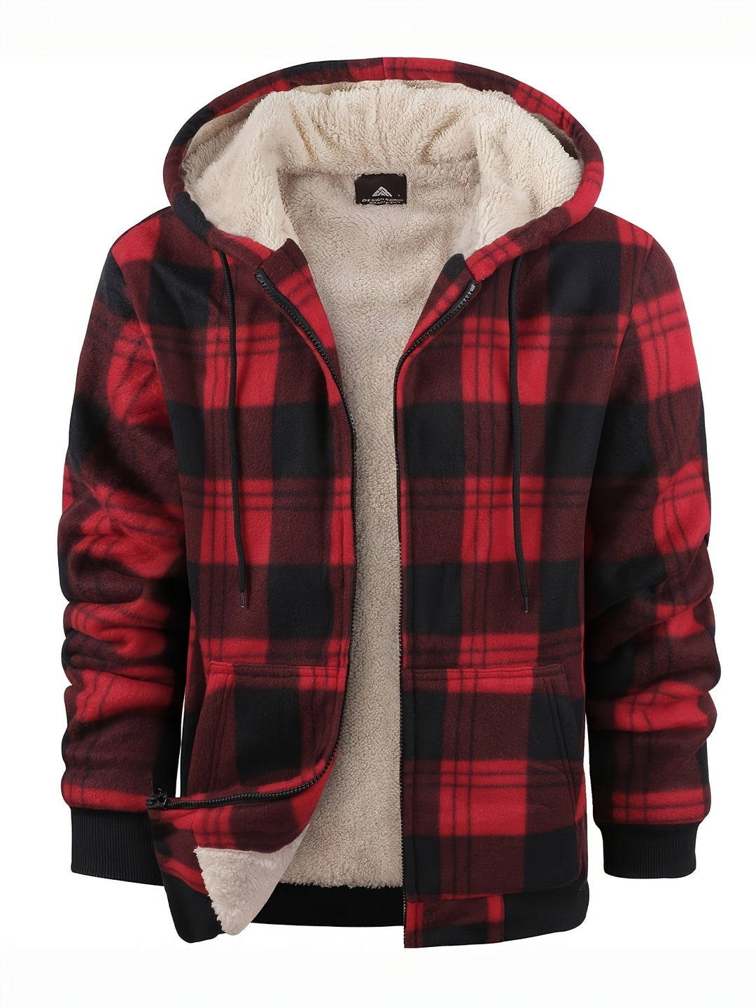 Hooded Zip-Up Jacket, Men's Cozy Fit