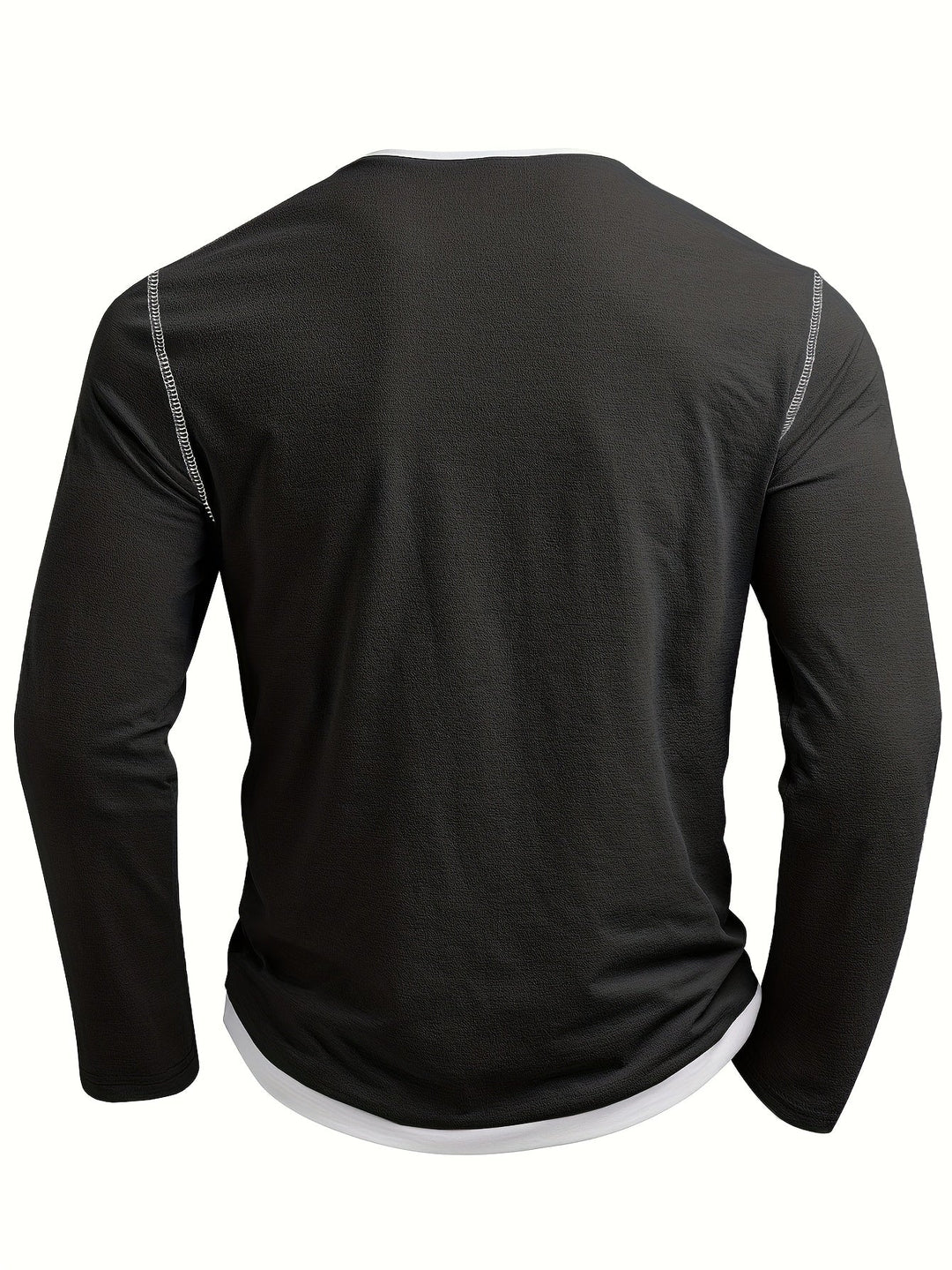 Refined Notch-Neck Henley Shirt for Men, Plus Size