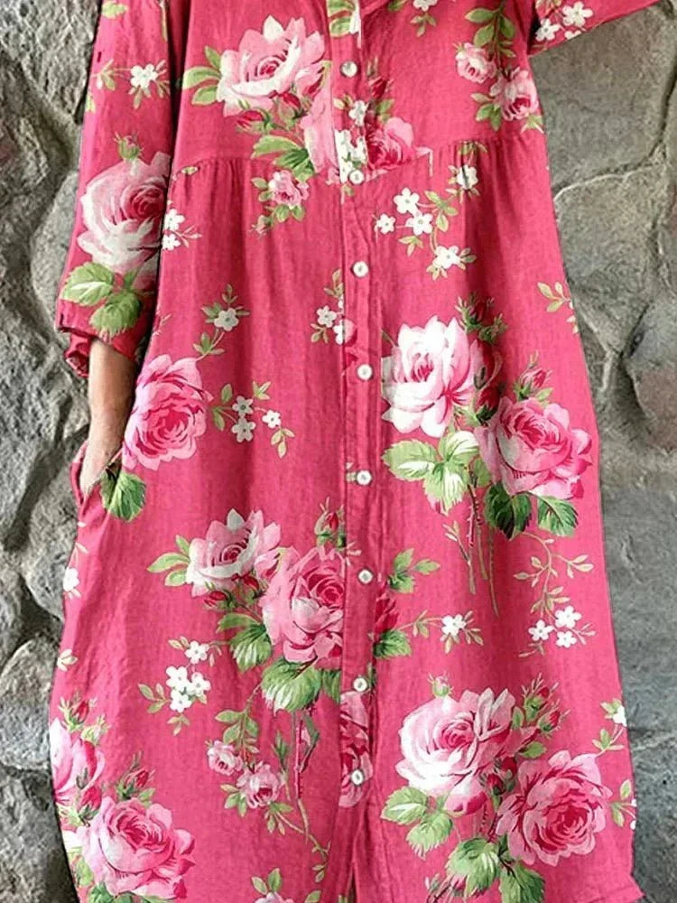 Stylish Oversized Art Floral Dress for Women