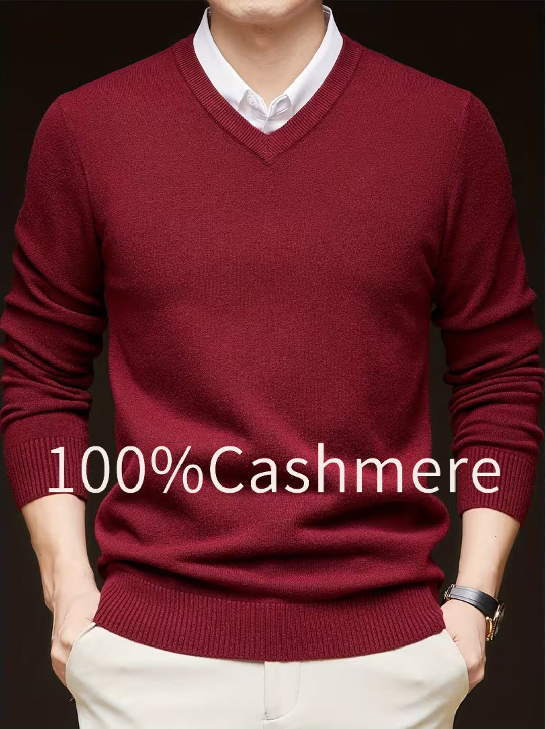 V-Neck Sweater for Men, Refined Style