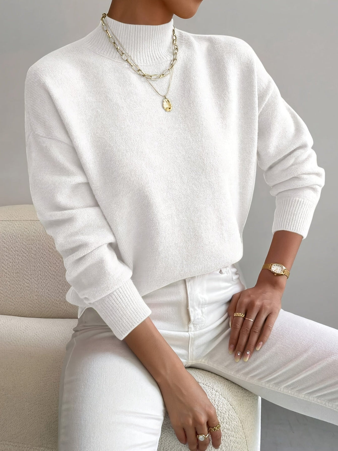Mock Neck Sweater, Women's Refined Fit