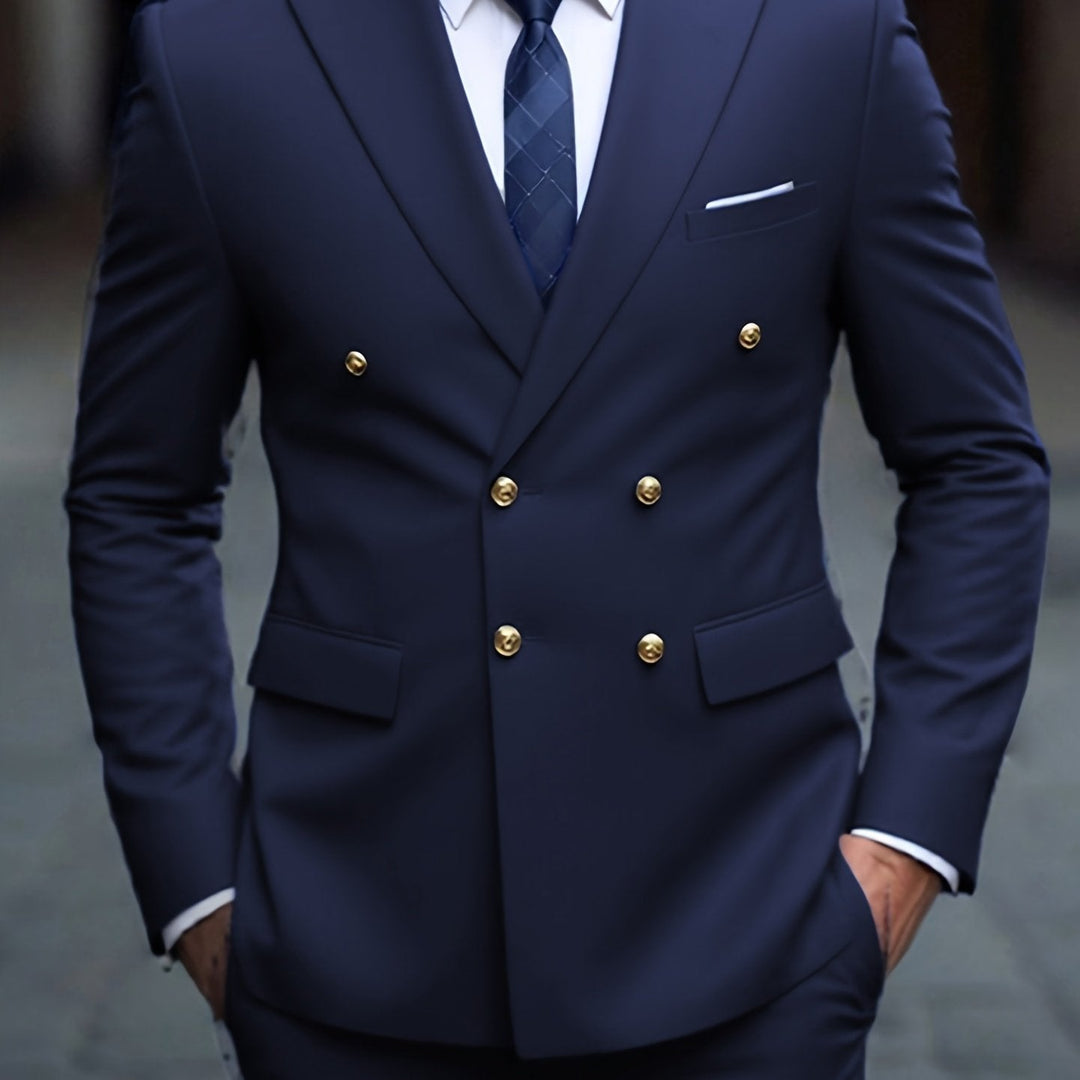 Double-Breasted Tailored Suit for Men, Plus Size