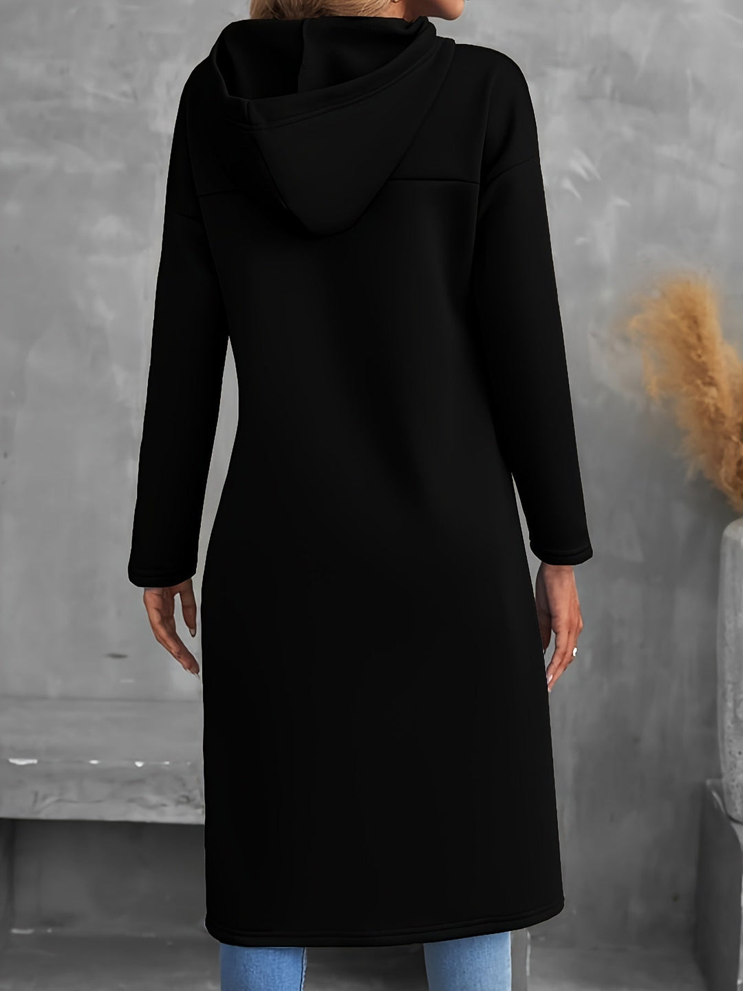 High-Low Drawstring Hoodie for Women