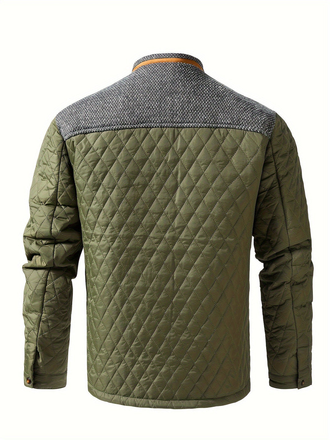 Quilted Stand-Collar Jacket for Men, Plus Size
