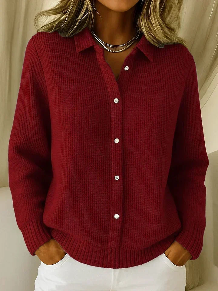 Elegant Cozy Knit Cardigan for Women, Plus Size
