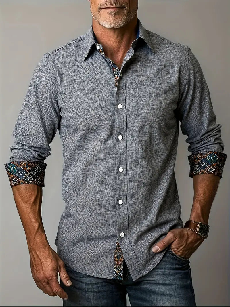 Button-Up Shirt for Men, Tailored Style