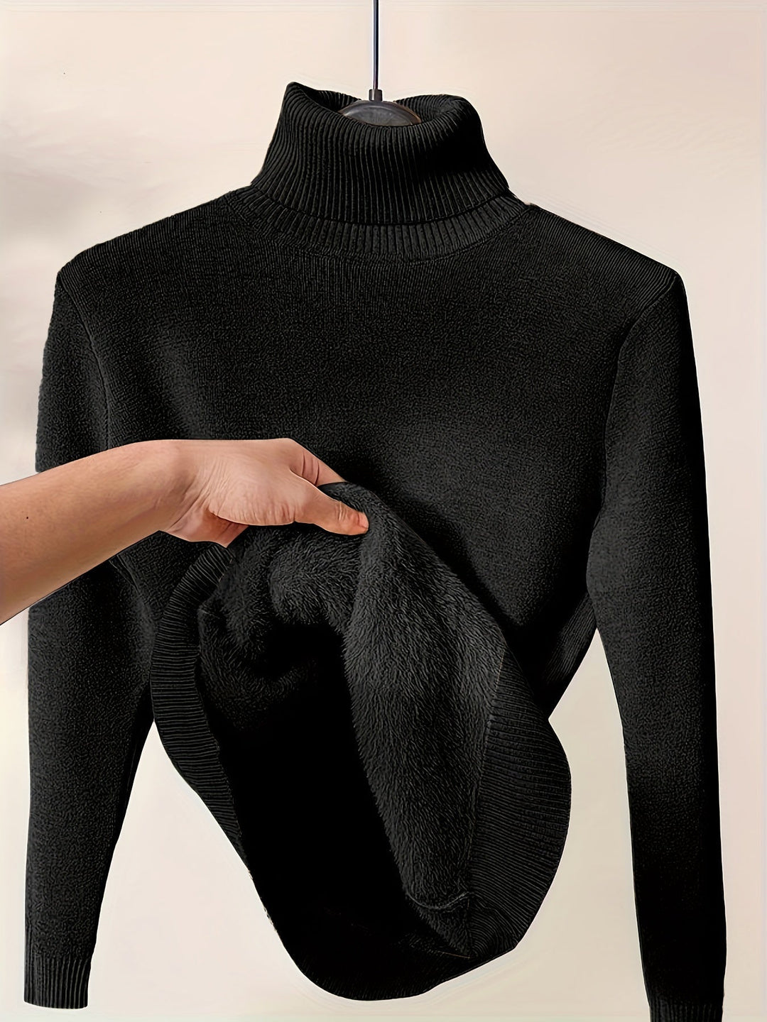 Lined High-Neck Sweater for Women, Cozy Style