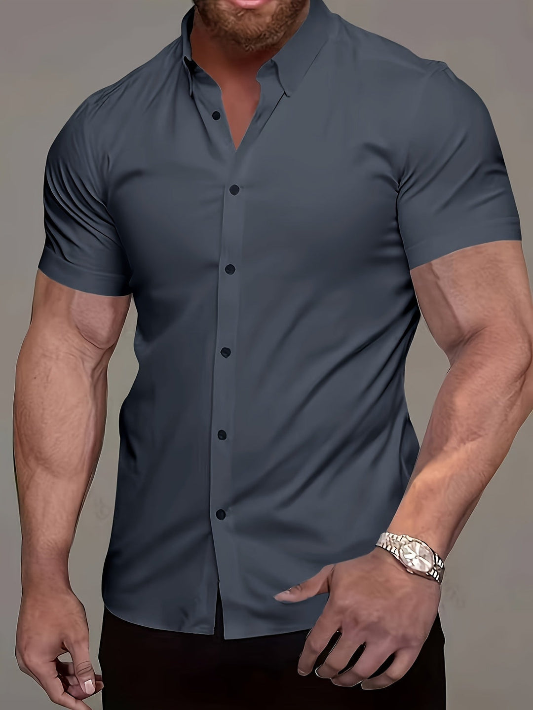 Refined Short-Sleeve Shirt for Men, Plus Size