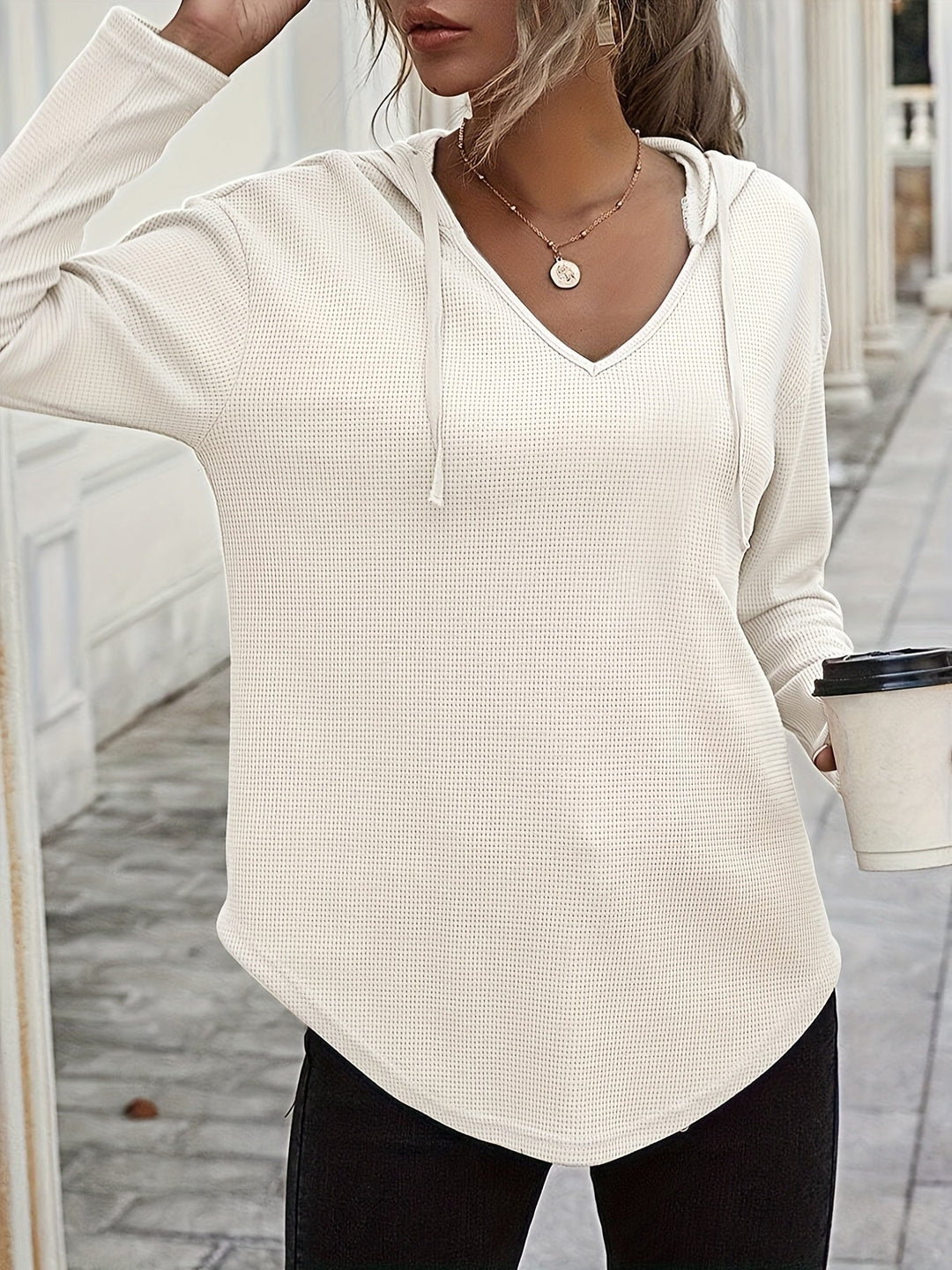 Women's Relaxed V-Neck Hoodie