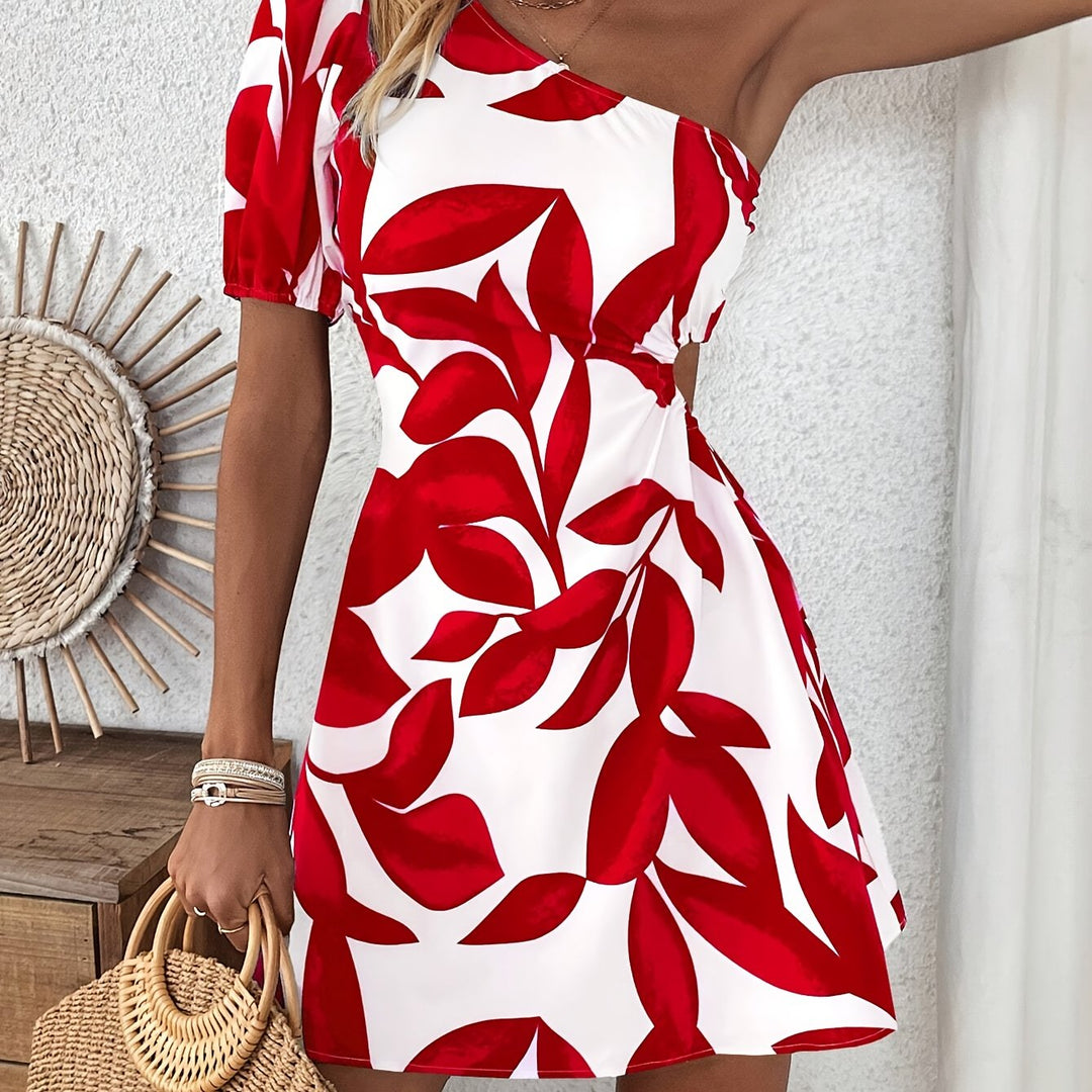 One-Shoulder Puff Sleeve Dress for Women