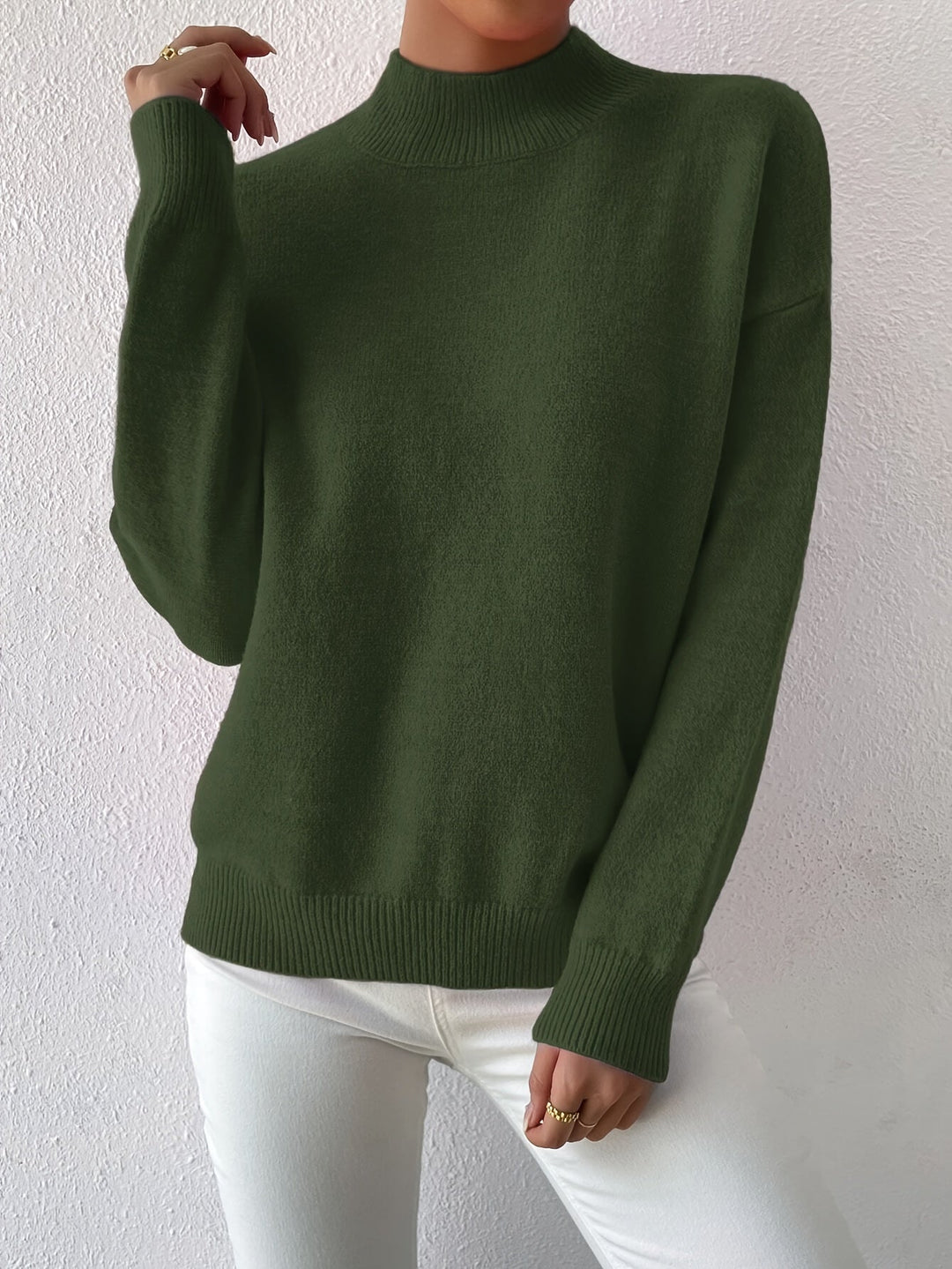 Mock Neck Sweater, Women's Refined Fit