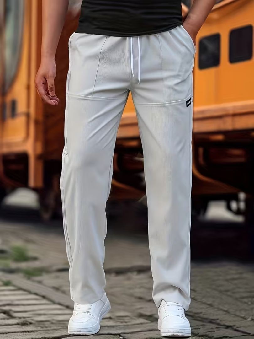 Lightweight Straight-Leg Pants for Men, Casual Style