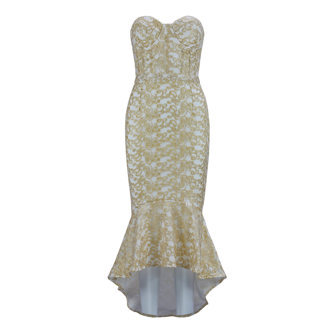Women's Midi Dress – Gold