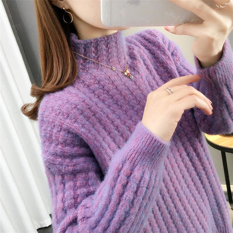 Women's Cable Knit Turtleneck Pullover Sweater