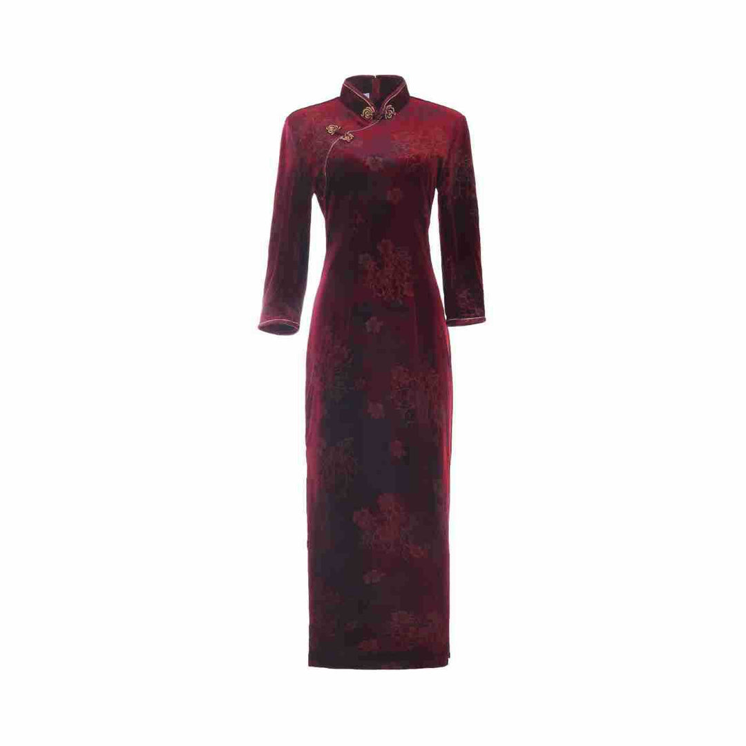 Women's Retro Velvet Cheongsam Dress