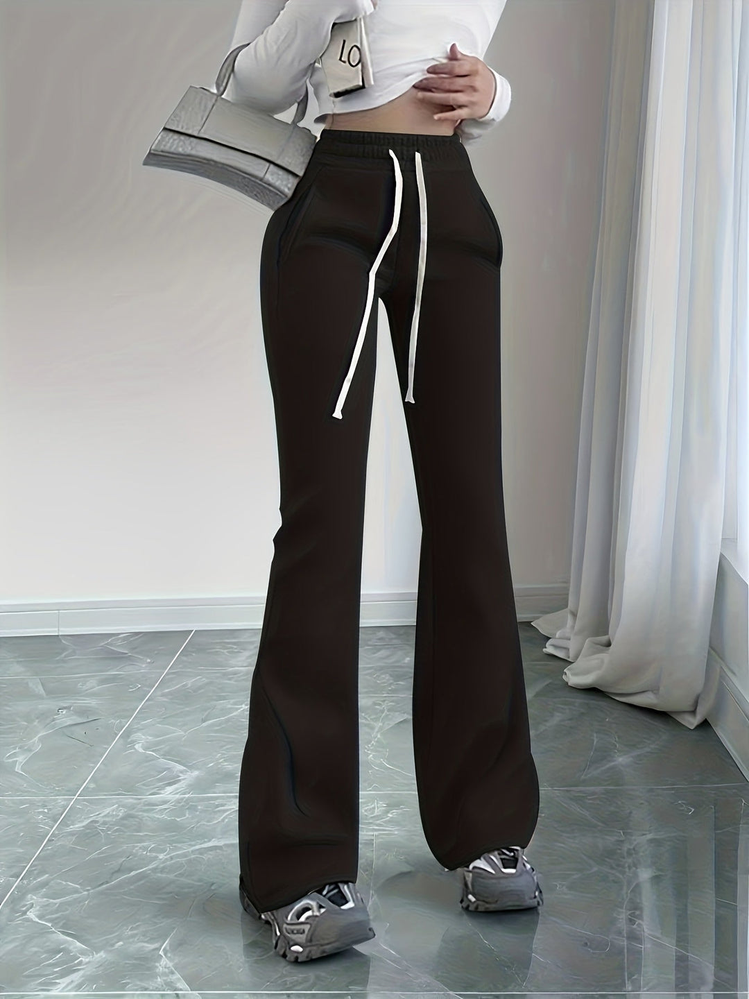High-Waist Flared Lounge Pants for Women