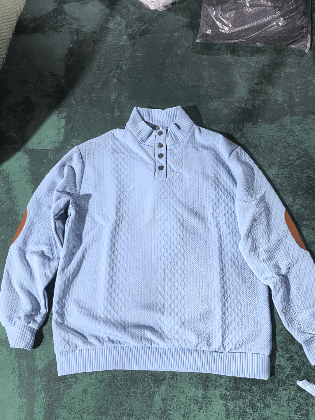Stand Collar Button Henley Sweater for Men, Plus Size