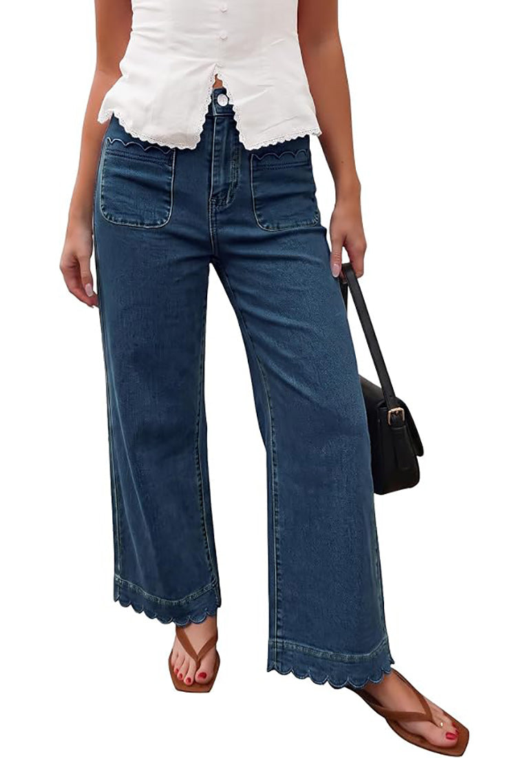 Women's Cotton Blend Ankle-Length Jeans – Vintage Blue