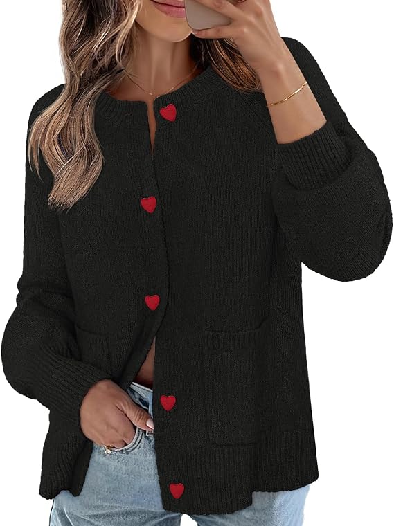 Women's Long Sleeve Button-Front Chunky Knit Cardigan
