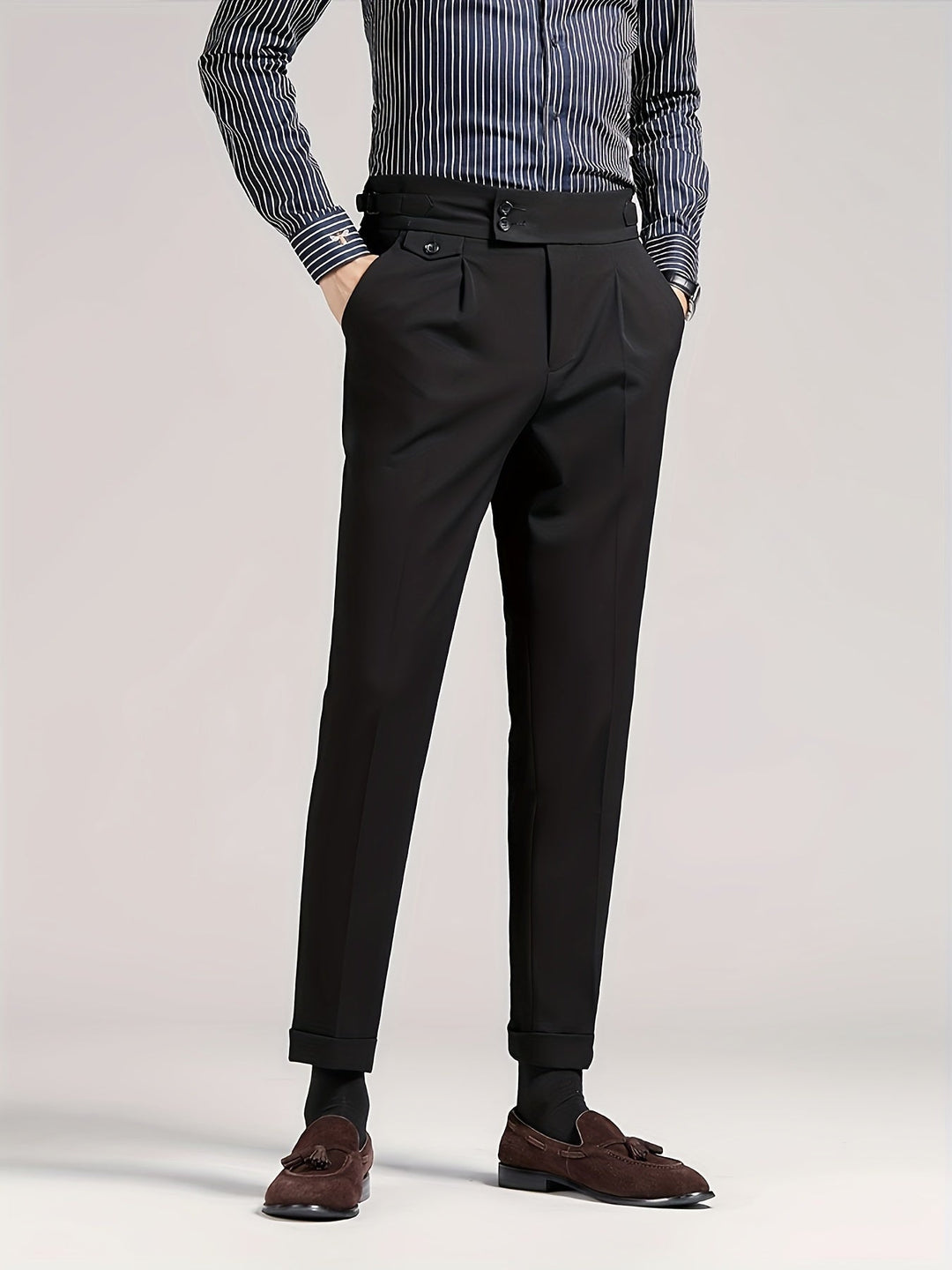 Tailored Single-Pleat Trousers for Men